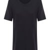 Maglie E Felpe | Ragno Maglietta Girocollo In Jersey Di Viscosa Crepe - Nero