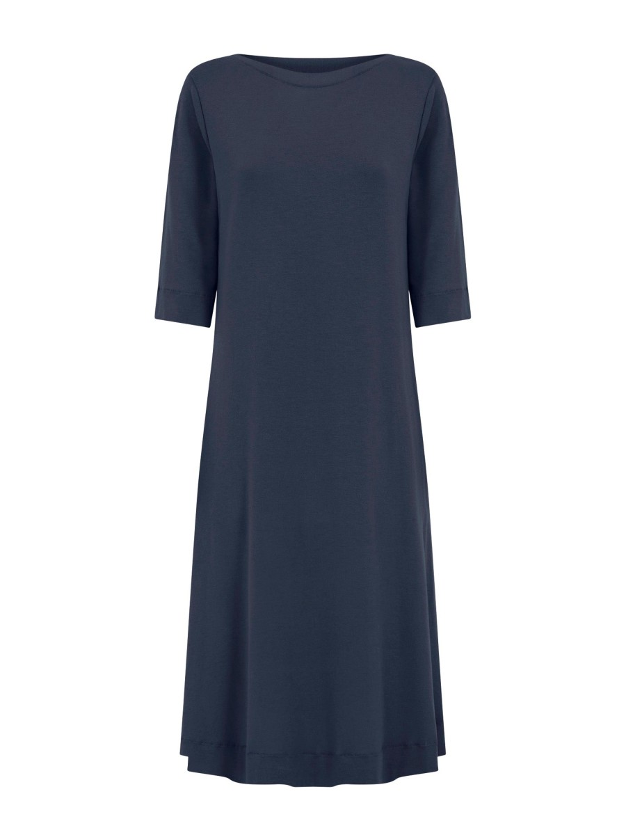 Maglie E Felpe | Ragno Abito In Jersey Di Viscosa Crepe - Bleu