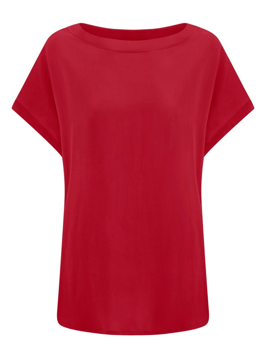 Magliette E T-Shirt | Ragno Maglietta Girocollo In Viscosa Summer - Salsa
