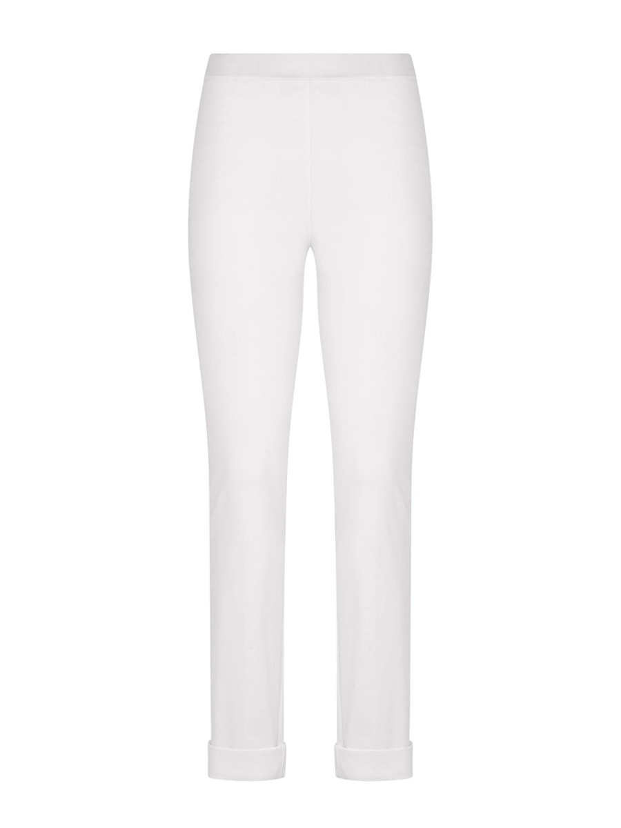 Pantaloni A Sigaretta | Ragno Pantalone A Sigaretta Con Tasche In Super Fresh - Bianco