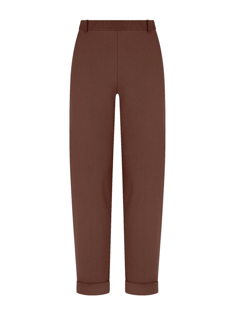 Pantaloni Cropped | Ragno Pantalone A Carota Con Tasche In Compact Light - Cappuccino