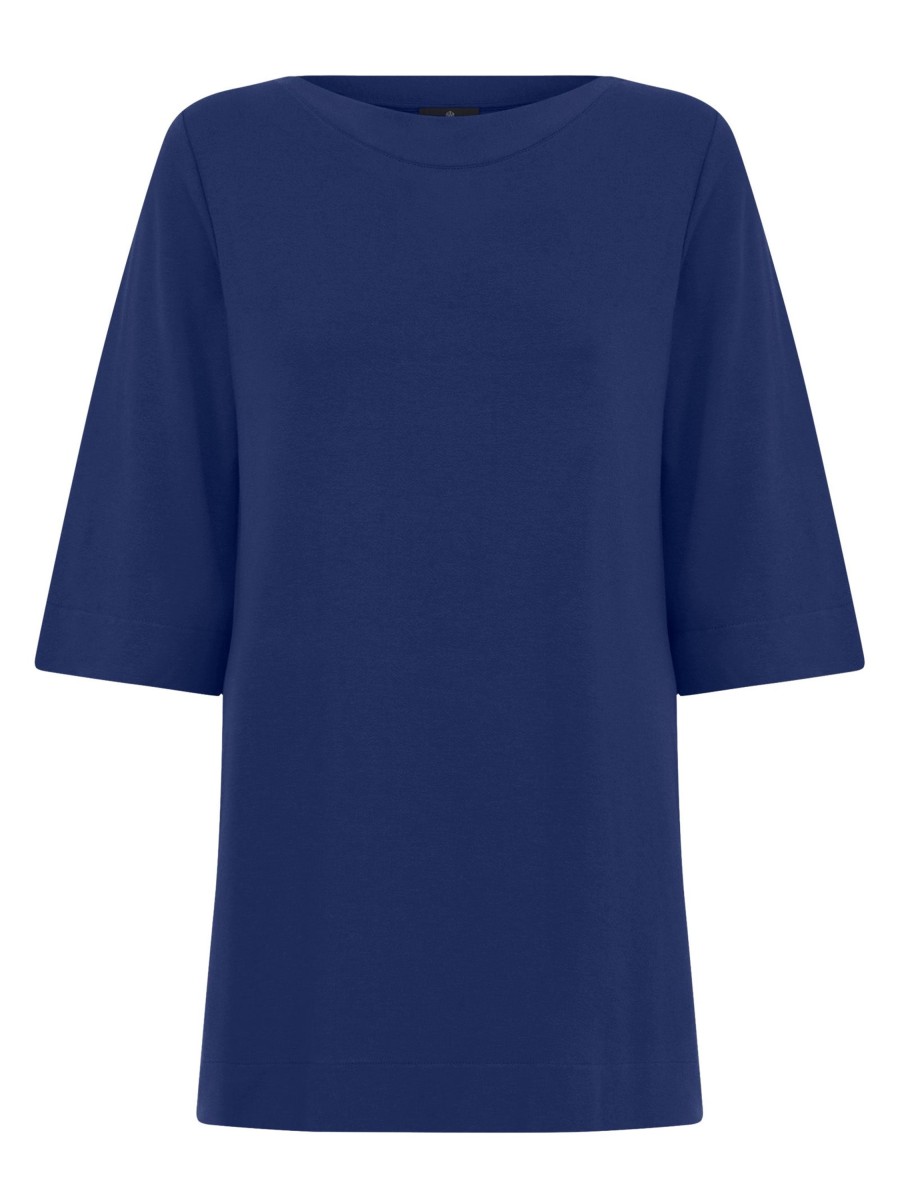 Maglie E Felpe | Ragno Maglia Con Manica 3/4 In Jersey Di Viscosa Crepe - Blueberry