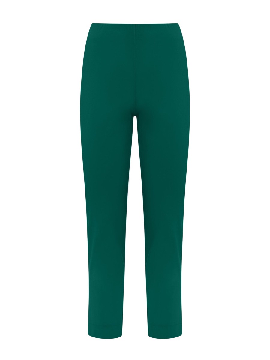 Pantaloni Capri | Ragno Pantalone Capri Con Spacchetti In Super Fresh - Aventurine