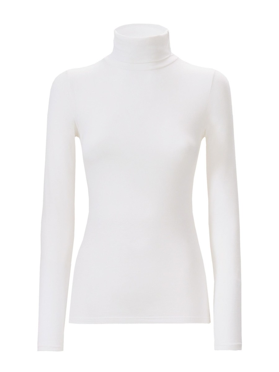 Maglie Sottogiacca | Ragno Dolcevita In Eco Viscosa - Bianco