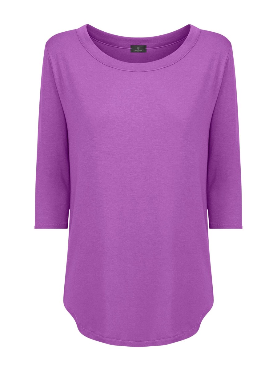 Magliette E T-Shirt | Ragno Maglietta Girocollo In Viscosa Summer - Dewberry