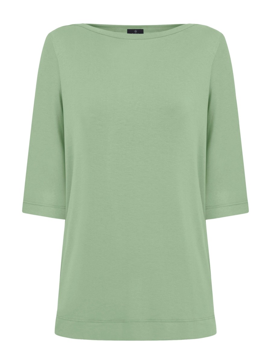 Magliette E T-Shirt | Ragno T-Shirt Con Manica 3/4 In Misto Viscosa - Quiet Green