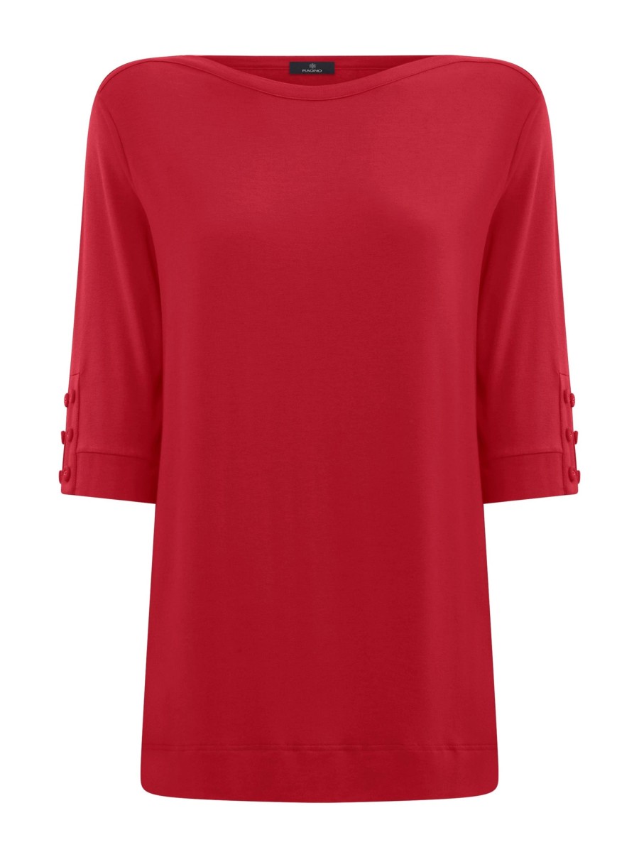 Magliette E T-Shirt | Ragno T-Shirt Con Bottoni In Viscosa Summer - Salsa