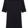 Maglie E Felpe | Ragno Maglietta Con Manica 3/4 In Jersey Di Viscosa Crepe - Nero