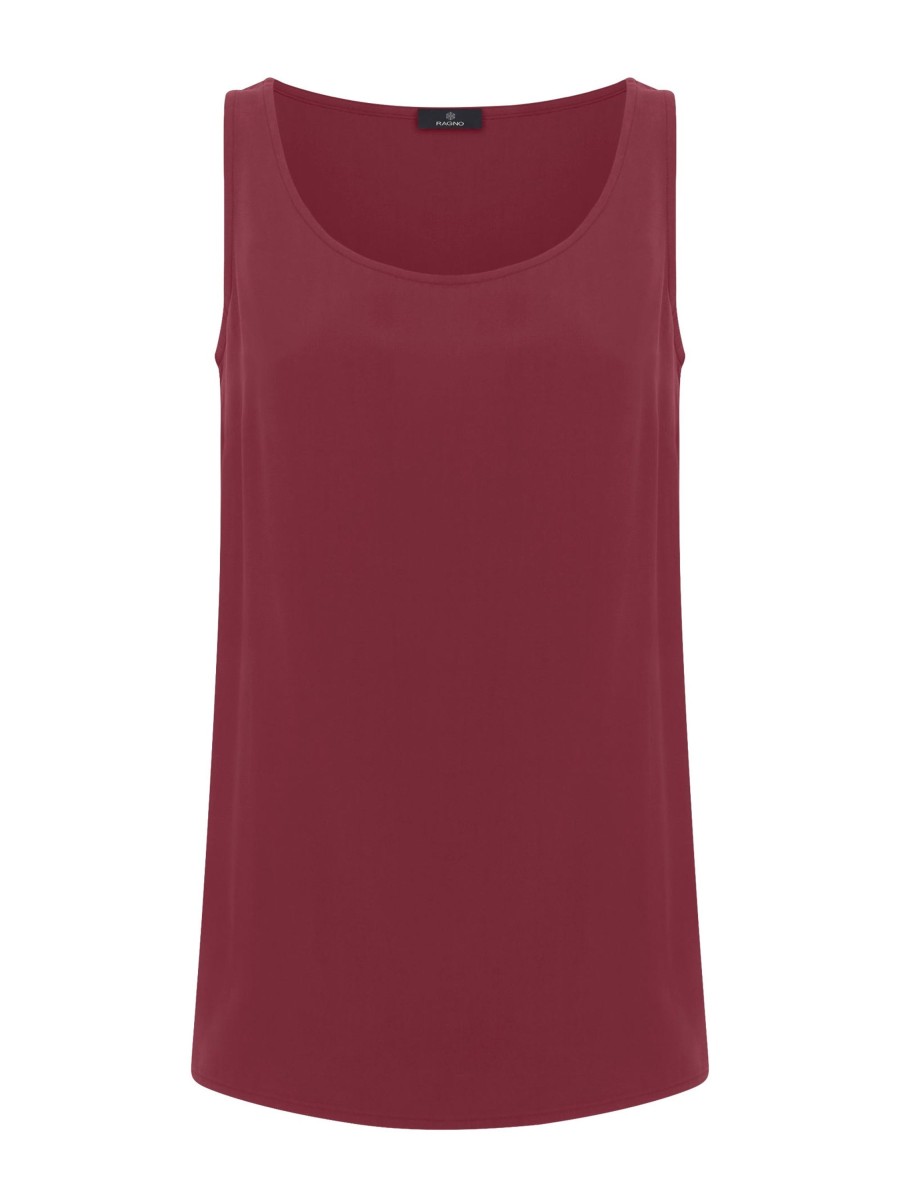 Top E Canotte | Ragno Top Smanicato In Ecoseta - Tibetan Red