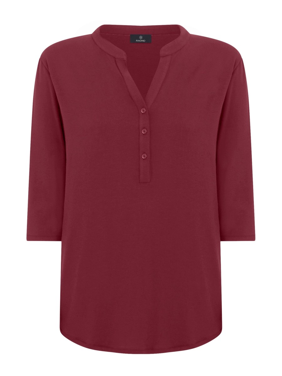 Magliette E T-Shirt | Ragno Maglietta A Manica 3/4 In Viscosa Summer - Tibetan Red