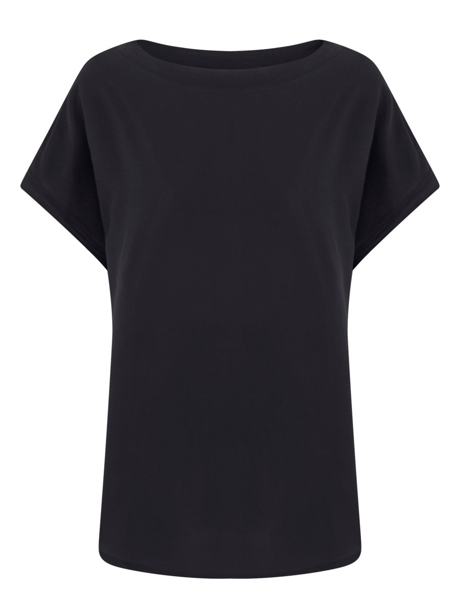 Magliette E T-Shirt | Ragno Maglietta Girocollo In Viscosa Summer - Nero