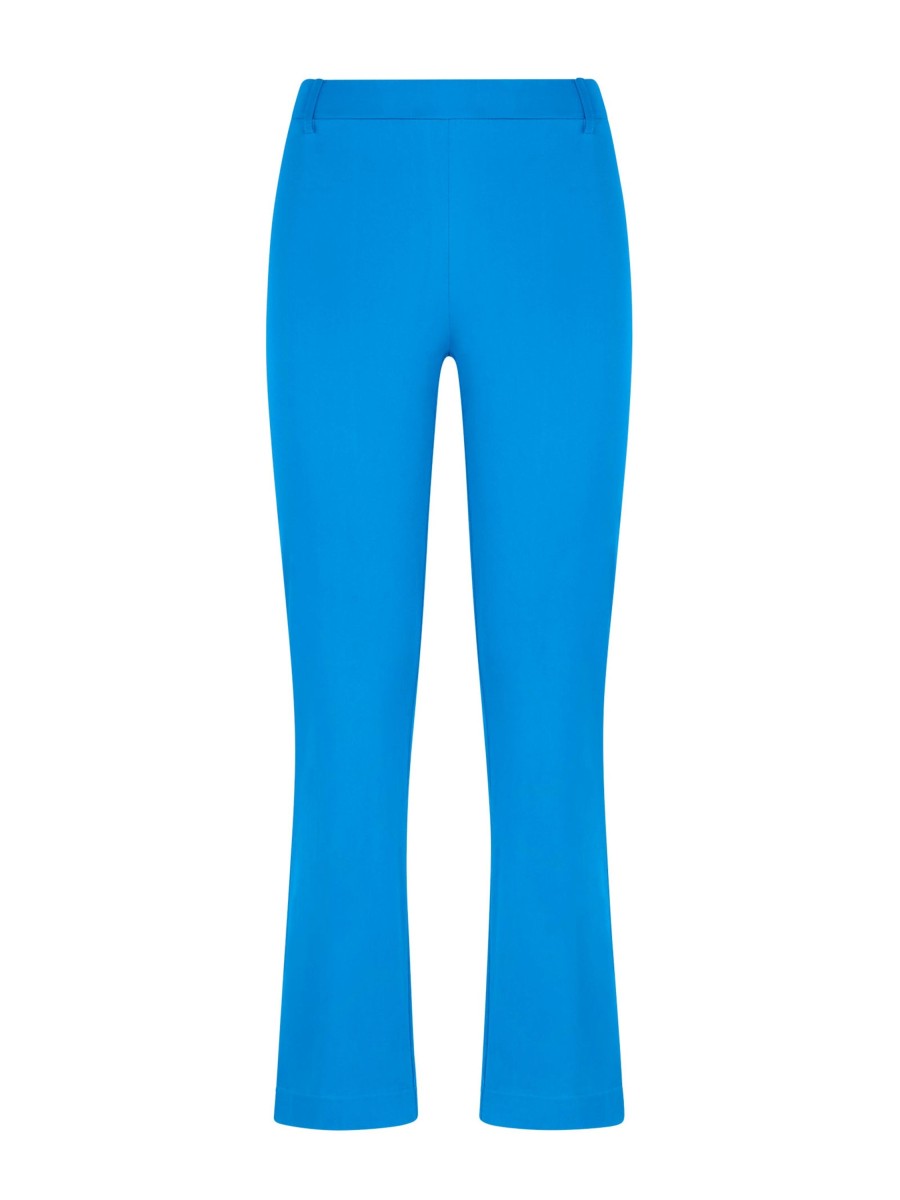 Pantaloni Flare | Ragno Pantalone Flare In Satin Power - Ibiza Blue