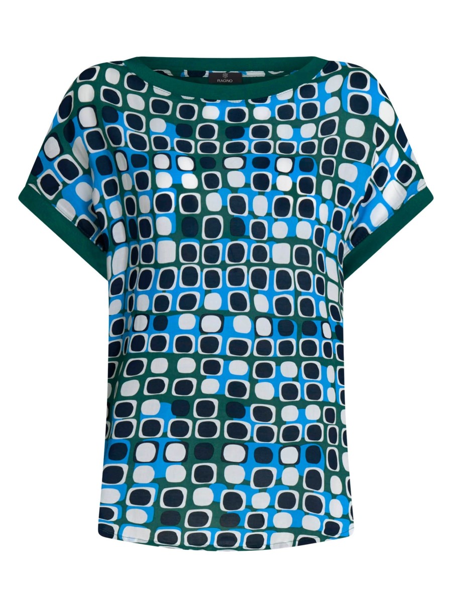 Magliette E T-Shirt | Ragno Maglietta Girocollo In Viscosa Summer - Fant. Aventurine