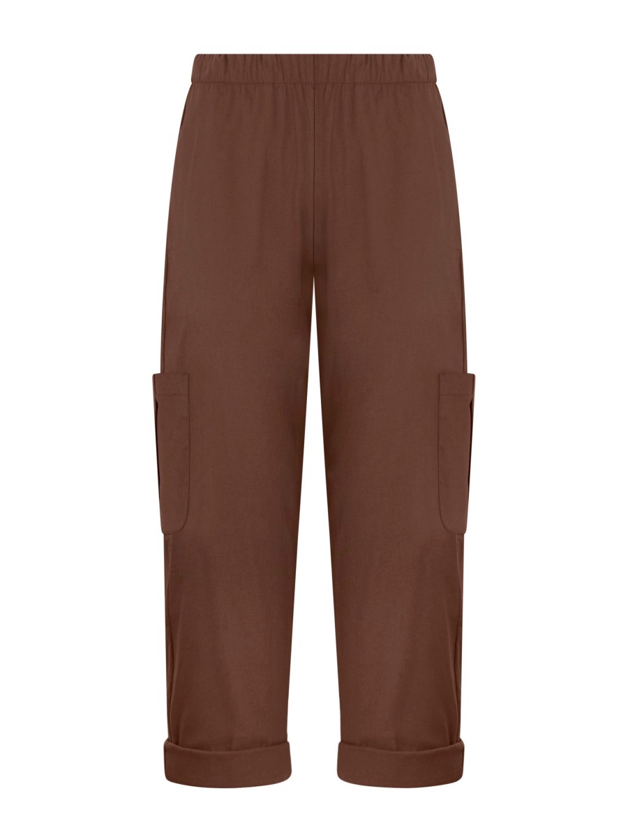 Pantaloni Cropped | Ragno Pantalone Pinocchietto Cargo In Super Fresh - Cappuccino