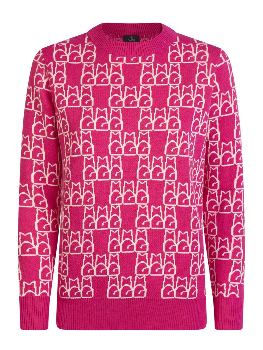 Pullover | Ragno Maglia Girocollo In Filato Winter Cotton - Fant.Fuchsia Purple
