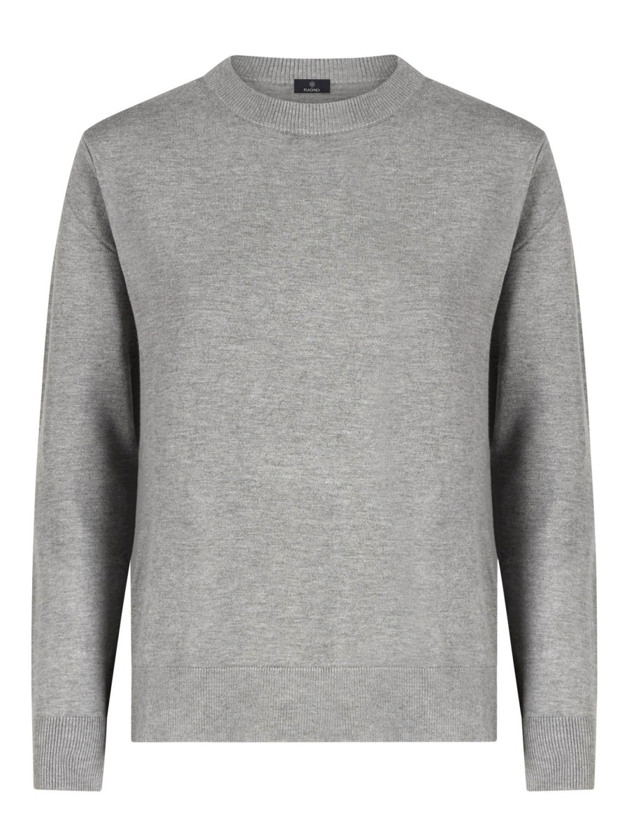 Pullover | Ragno Maglia Girocollo In Filato Winter Basic - Ghiaia Mel.