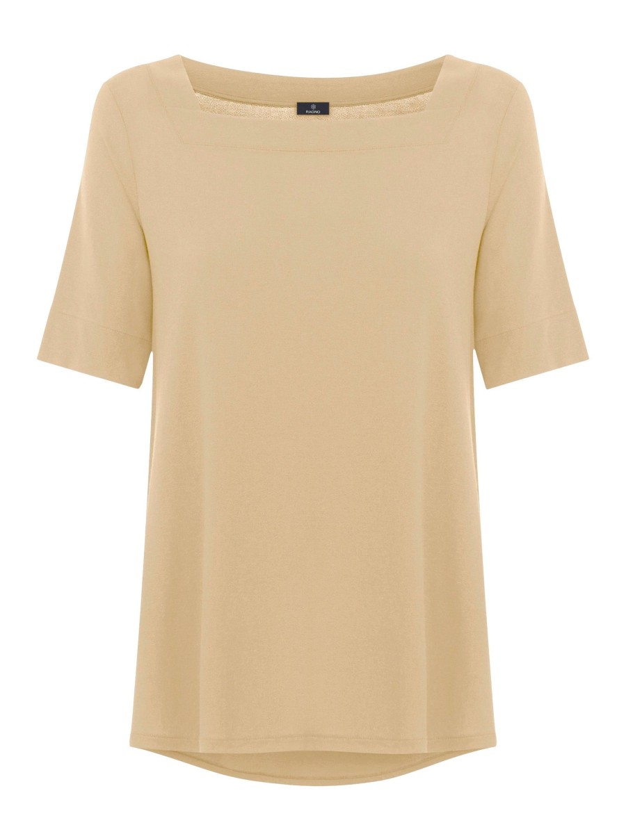 Maglie E Felpe | Ragno Maglietta Con Manica 3/4 In Jersey Di Viscosa Crepe - Irish Cream