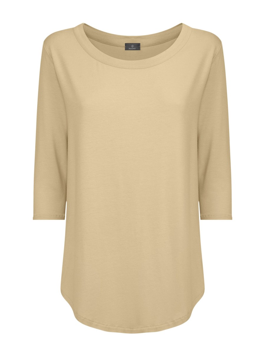 Magliette E T-Shirt | Ragno Maglietta Girocollo In Viscosa Summer - Irish Cream