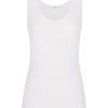 Top E Magliette | Ragno Filo Di Scozia - Canottiera Spalla Larga In Maglia Unita Di Filo Di Scozia - Bianco