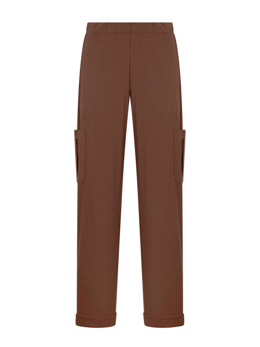 Pantaloni Cargo | Ragno Pantalone Ampio Cargo In Tessuto Super Fresh - Cappuccino