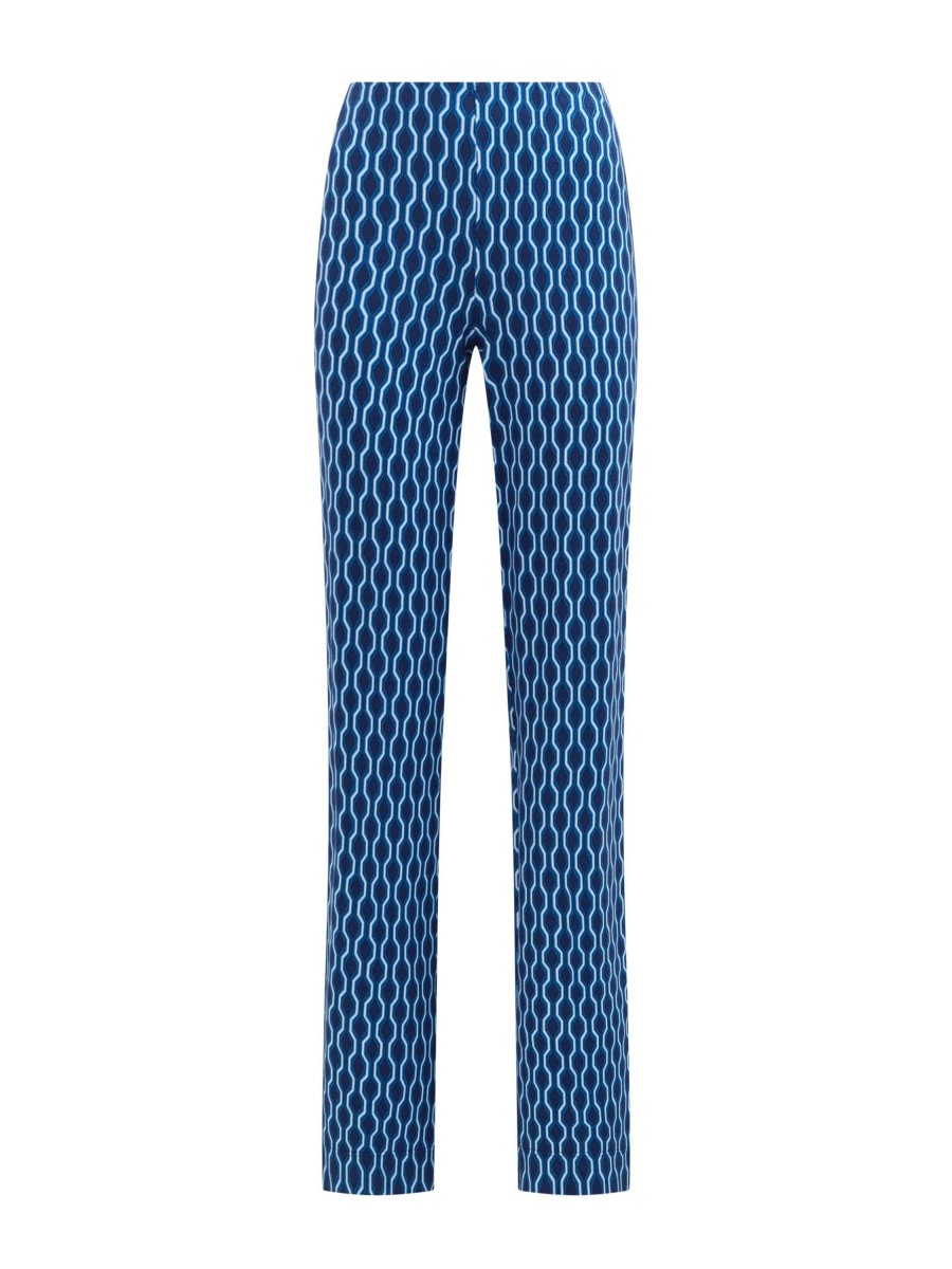 Pantaloni A Gamba Larga | Ragno Pantalone A Palazzo In Jersey Di Viscosa Crepe - Fant. Blueberry