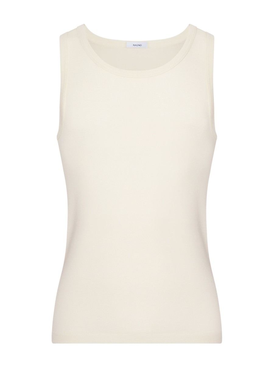 Canottiere E Magliette | Ragno Merino Medium - Canottiera Spalla Larga In Lana Di Peso Medio - B.Co Lana