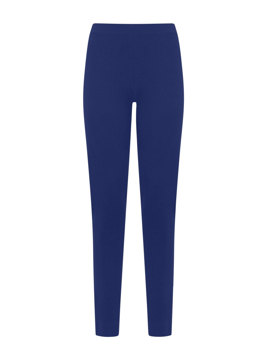 Pantaloni A Sigaretta | Ragno Pantalone A Sigaretta In Maglia Denim Elasticizzata - Blueberry